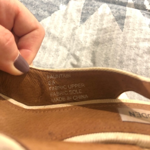 Steve Madden Peep Toe Linen Wedge - Picture 7 of 8
